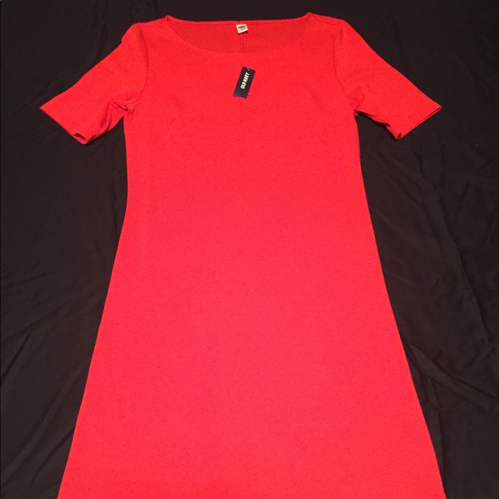 Old Navy Red Short Sleeve Shirt Dress